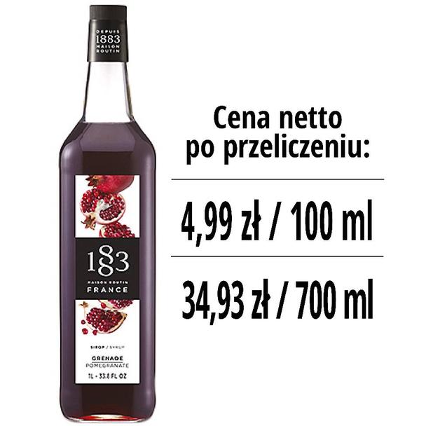 Syrop 1883 Routin Granat, szklana butelka 1L