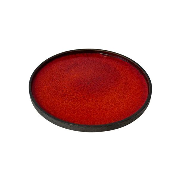 Talerz płytki z rantem 25cm Arondi Kera, kolor rubin