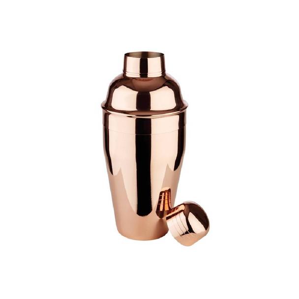 Shaker francuski 3-częściowy, polerowany 500ml, kolor miedziany, INOX 18/8