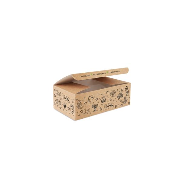 Pudełko kurczak mały z nadrukiem Tattoo 160x100x60mm, karton biało-brązowy, op.100 sztuk