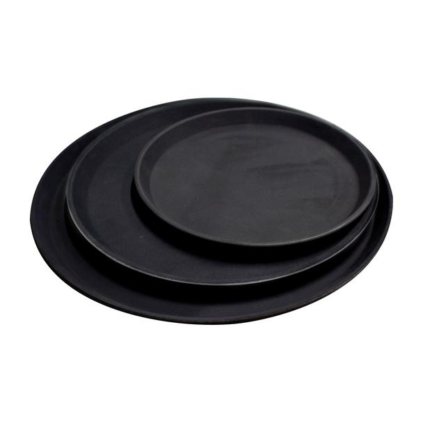 Taca antypoślizgowa z włókna szklanego, okrągła, 28cm, czarna