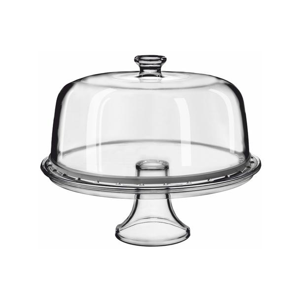 Patera do ciasta szklana Lozanna z przykrywką