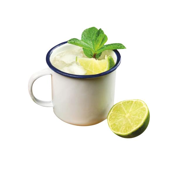 Kubek emaliowany biały z czarnym rantem 350ml