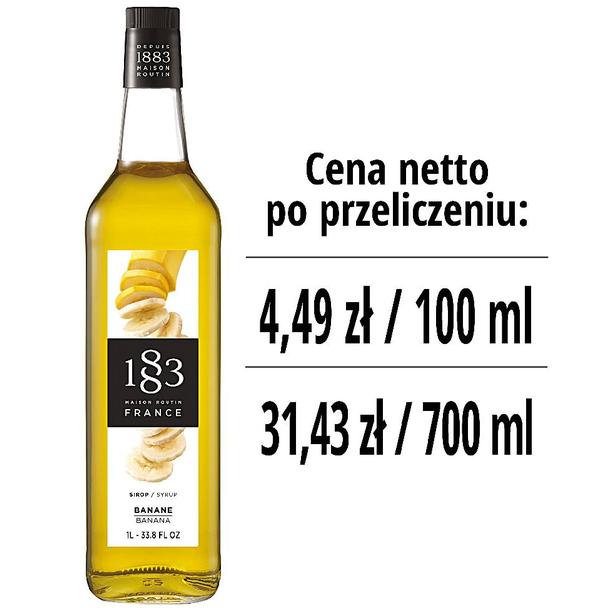 Syrop 1883 Routin Banan, szklana butelka 1L