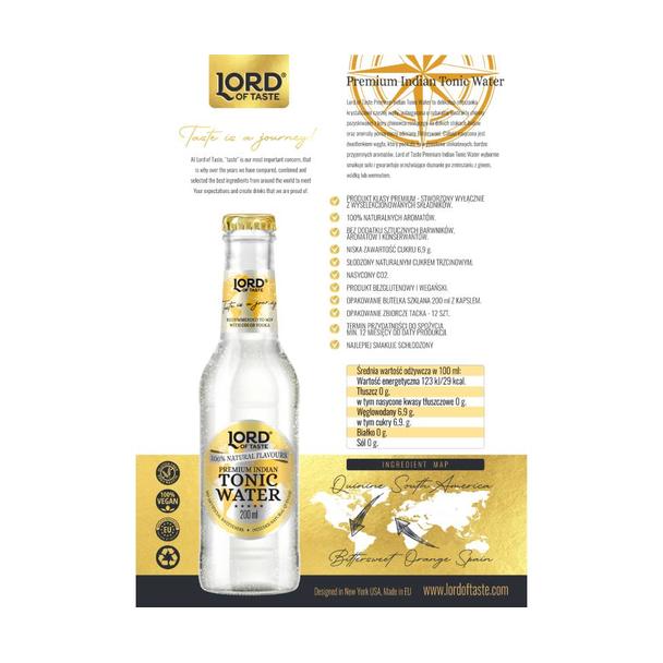 Lord of  Taste, Premium Indian Tonic Water, napój butelka 200ml