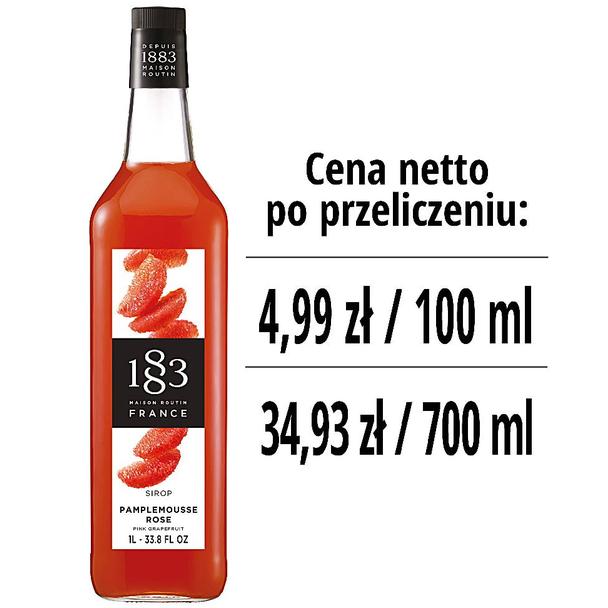 Syrop 1883 Routin Różowy Grejpfrut, szklana butelka 1L