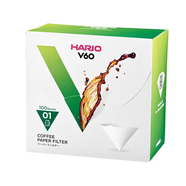 Hario filtry papierowe V60 1fil., 100 szt |VCF-01-100WK| BOX