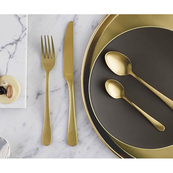 Nóż stołowy Austin, złoty 23,6cm