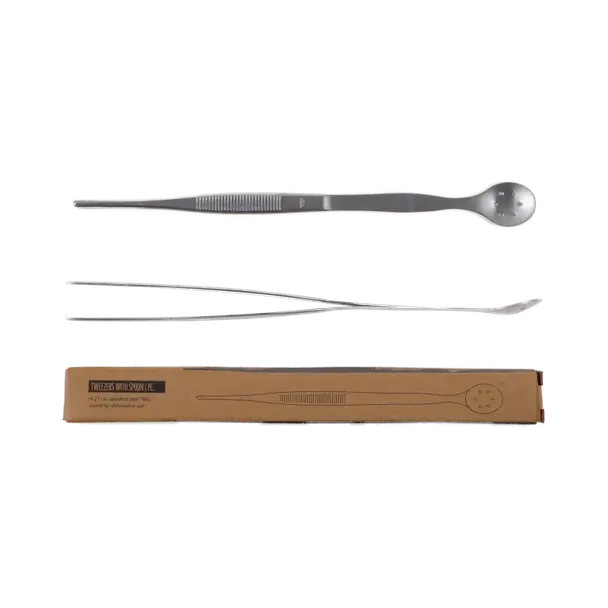 Pinceta, szczypce do owoców APS Ginza z łyżką barmańską, stal nierdzewna 27cm