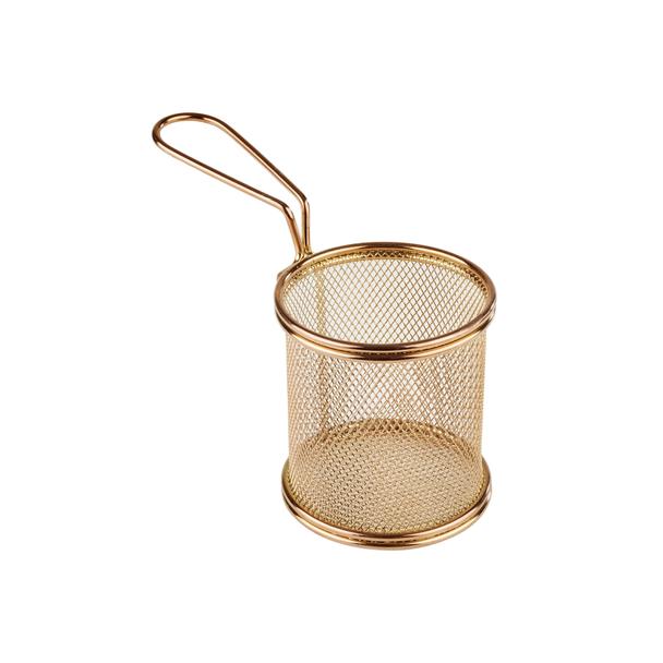 Koszyczek do serwowania potraw, śr. 9 cm, stal nierdzewna, kolor złoty