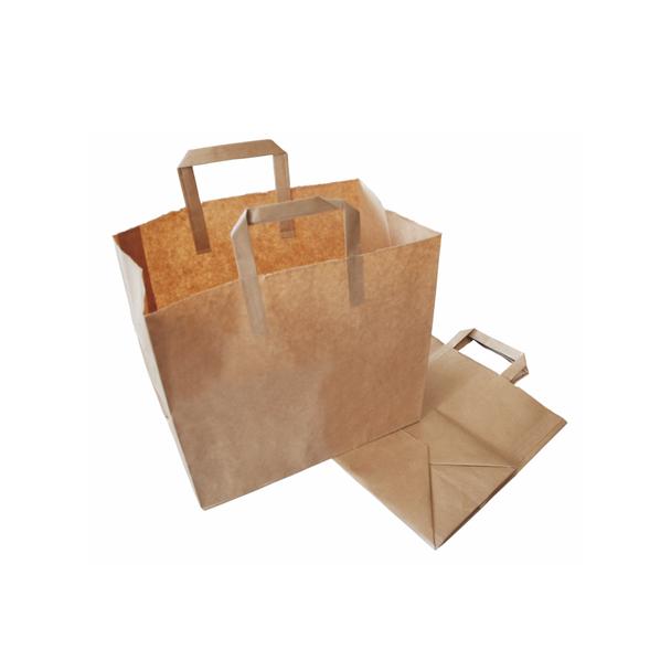 Torba klockowa z uchwytami 320x170x290mm brązowa, op.200 sztuk