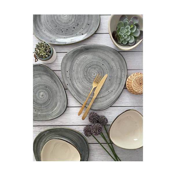 Talerz głęboki 24cm KERA Delta, kolor szary