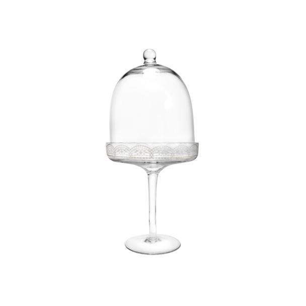 Mini patera szklana (wysokość: 33cm, średnica: 13,5cm)