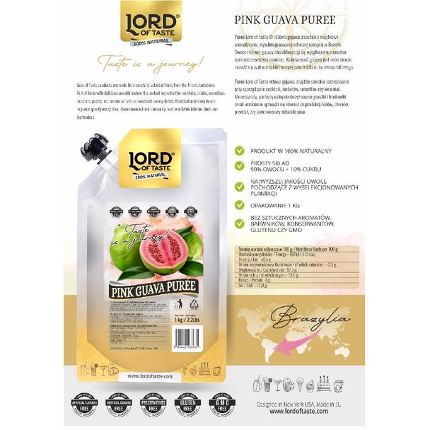 Puree Owocowe Lord of Taste Pink (Różowa) Guava 1kg