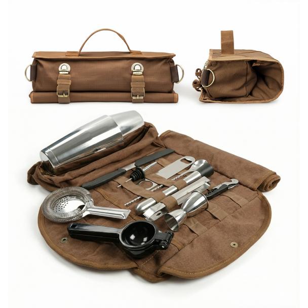 Zestaw barmański APS 14-elementowy w płóciennej torbie