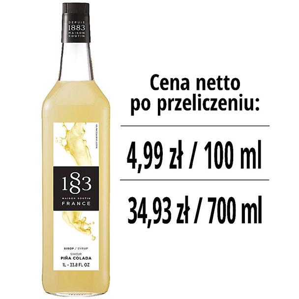 Syrop 1883 Routin Pina Colada, szklana butelka 1L
