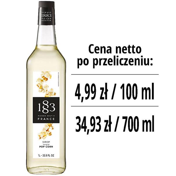 Syrop 1883 Routin Popcorn, szklana butelka 1L