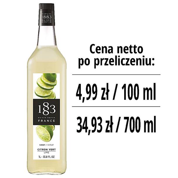Syrop 1883 Routin Limonka, szklana butelka 1L