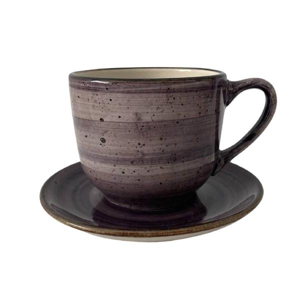 Filiżanka 350ml Bel Kera plus spodek 15 cm, kolor fioletowy