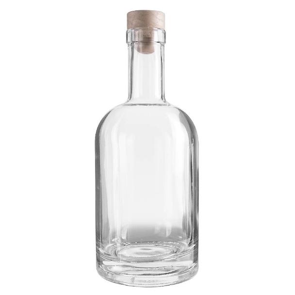 Butelka szklana z korkiem syntetycznym DAFT 700ml, okrągła, grube dno