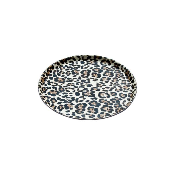 Taca z polipropylenu 36cm, okrągła, wzór Lampart