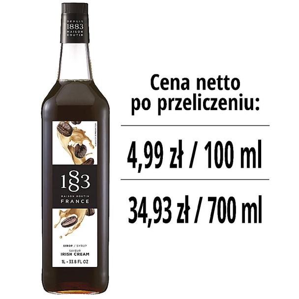 Syrop 1883 Routin Irish Cream, szklana butelka 1L