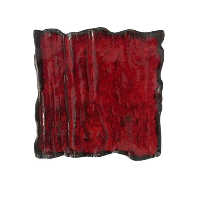 Talerz kwadratowy 14x14cm KERA Moku, kolor rubin