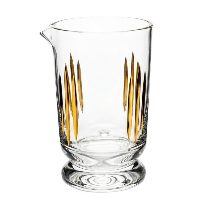 Szklanica barmańska na stopie Infinity 650ml z lejkiem, złote zdobienie