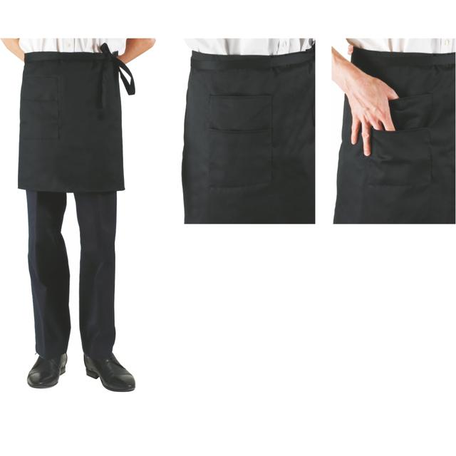 Zapaska kelnerska (fartuch) z kieszonką 80x60cm, czarna