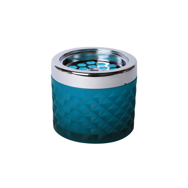 Popielniczka szklana, wiatroodporna, niebieska