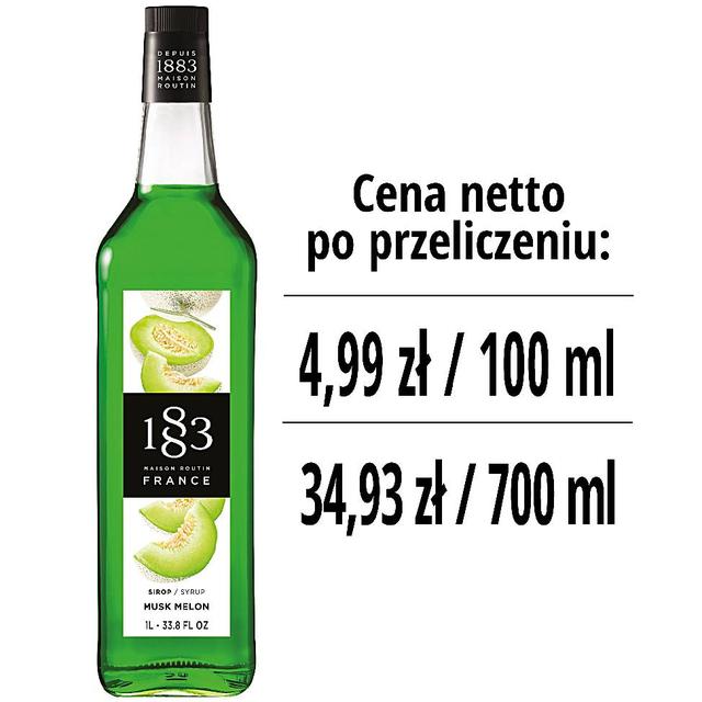 Syrop 1883 Routin Melon Kantalupa (Melon Musk), szklana butelka 1L