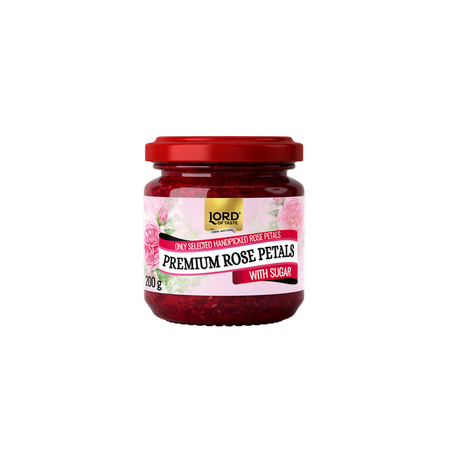Płatki róży w cukrze Lord of Taste, słoik szklany 200g