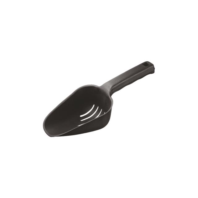 Szufelka plastikowa do lodu z ociekaczem 300ml, czarna