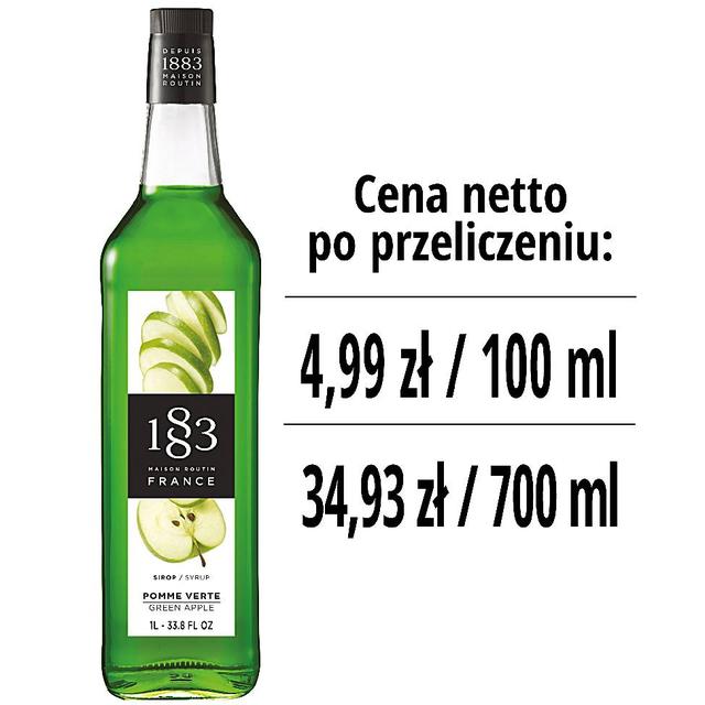 Syrop 1883 Routin Zielone Jabłko, szklana butelka 1L