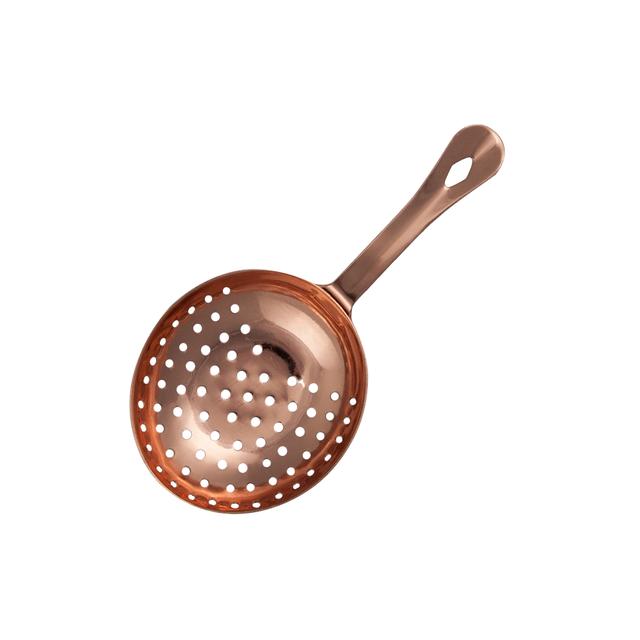 Sitko barmańskie (Julep strainer), stal nierdzewna, pokryte miedzią