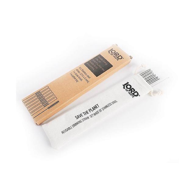 Słomki/Rurki metalowe Lord of Taste, proste, 21,5cm (zestaw 6szt.)