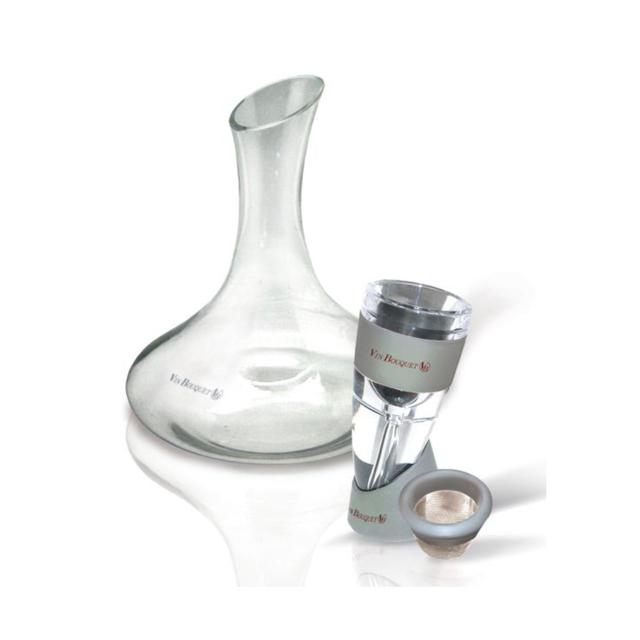Aerator, zestaw do napowietrzania wina (aerator, karafka, stojak i pokrowiec)