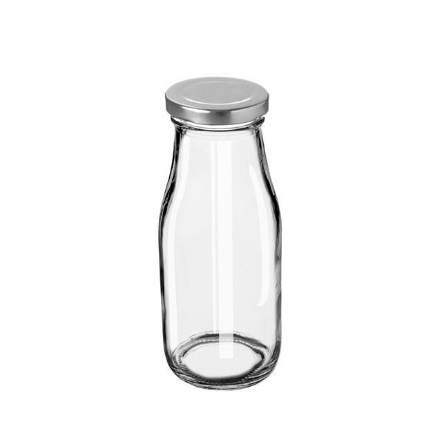 Butelka szklana 320ml do lemoniady, milk shaków, smoothies, kwadratowa z zakrętką