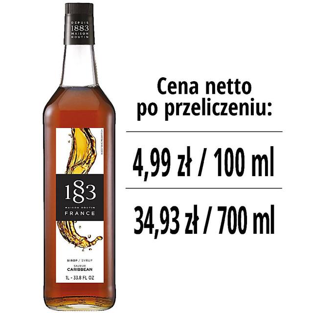 Syrop 1883 Routin Rum, szklana butelka 1L