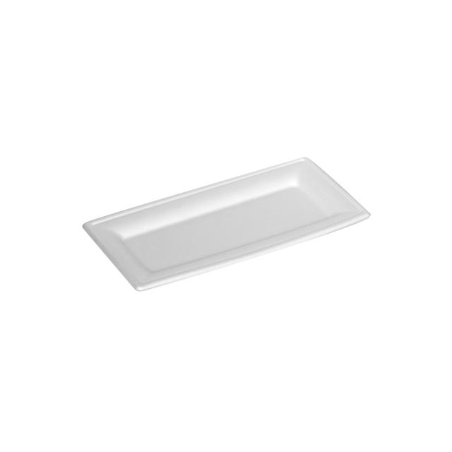 Tacka prostokątna z trzciny cukrowej 260x130x15mm, biała, op.50 sztuk
