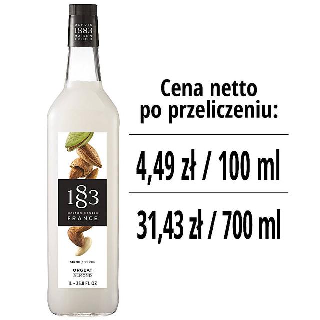 Syrop 1883 Routin Migdał, szklana butelka 1L