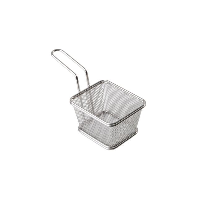 Koszyczek do serwowania potraw, prostokątny 10x8,5cm, stal nierdzewna