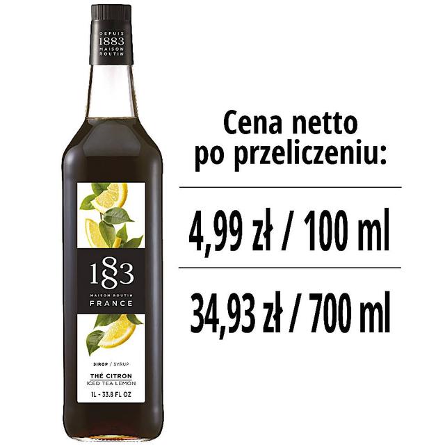 Syrop 1883 Routin Herbata Mrożona Cytrynowa, szklana butelka 1L