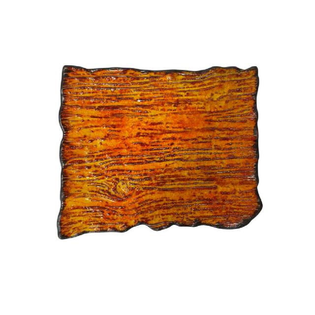 Półmisek prostokątny 35x27cm KERA Moku, kolor bursztyn