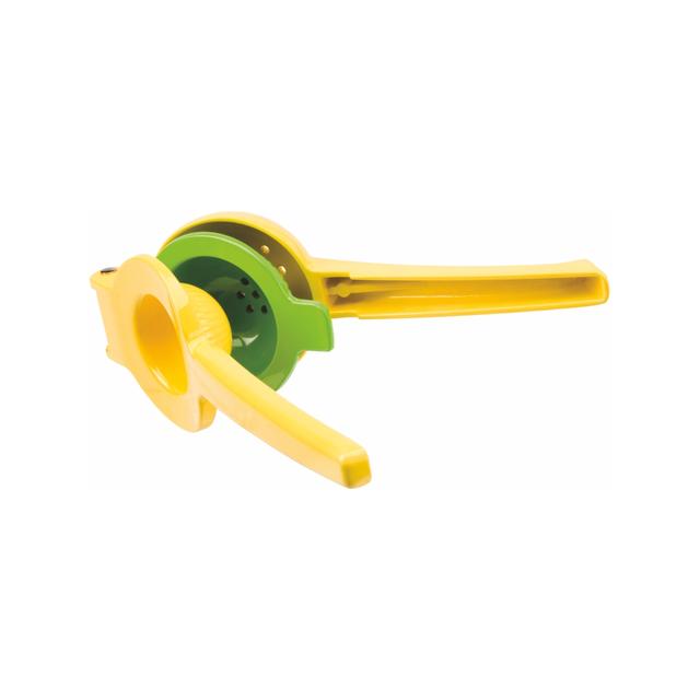 Wyciskacz ręczny do cytrusów, zamykany, zółty,3-częściowy, żeliwo cynkowe
