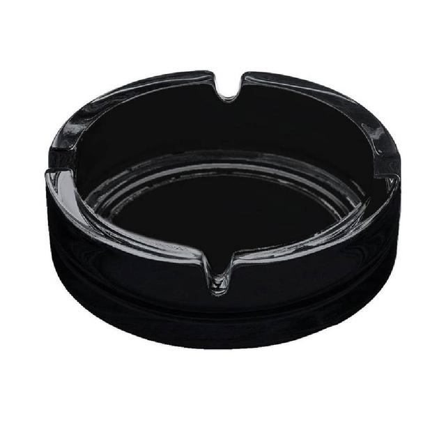 Popielniczka CZARNA szklana, okrągła Grenada Economy Line średnica 10,7cm