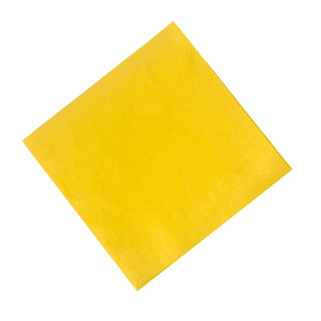 Serwetki cocktailowe, 33x33cm, składane 1/4, żółte, 250szt