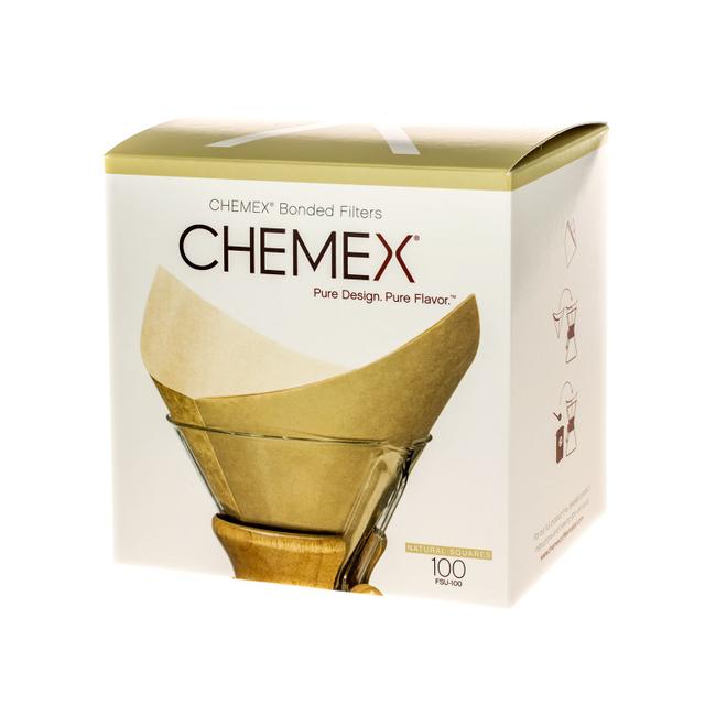 Chemex filtry papierowe kwadratowe Brazowe - 6, 8, 10 filiżanek