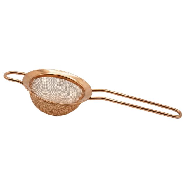 Sitko barmańskie Fine Strainer, zaokrąglone, kolor miedziany, średnica 8cm