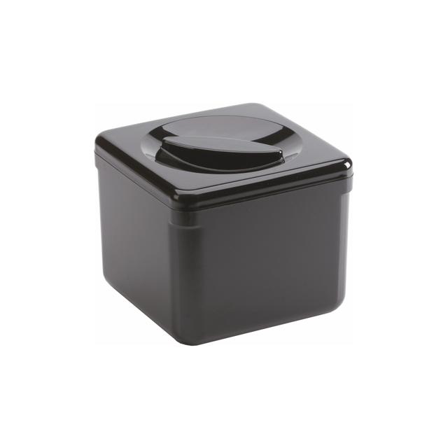 Pojemnik na lód, plastikowy, czarny, kwadratowy, 3,4L